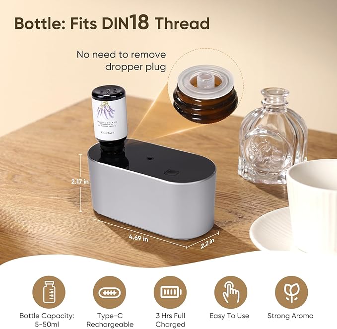 Waterless Diffuser for Home Essential Oil Diffuser, Aromatherapy Diffuser - Image 3
