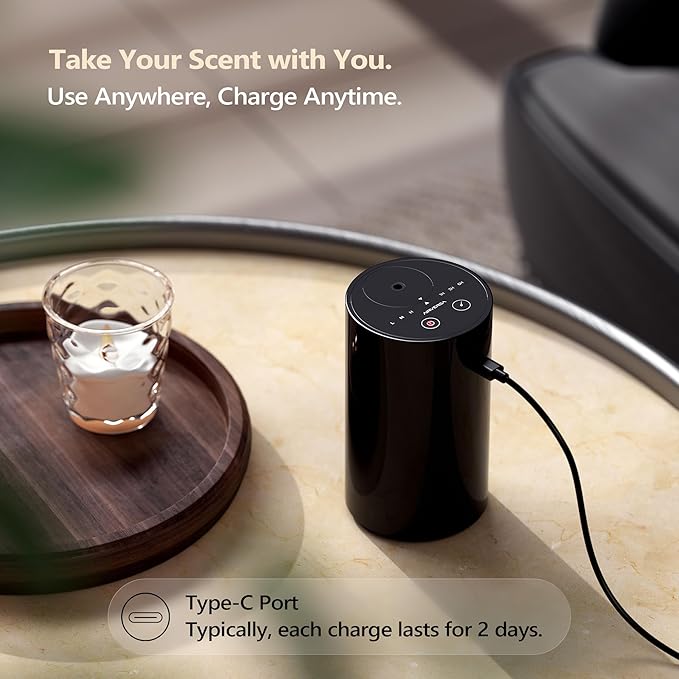 Airversa Waterless Diffuser for Essential Oil, Battery Operated Nebulizer - Image 4