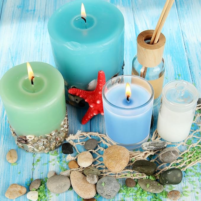 Set of 20 Babyblue Votive Candles Clear Glass Filled Unscented Soy Wax Candle - Image 2