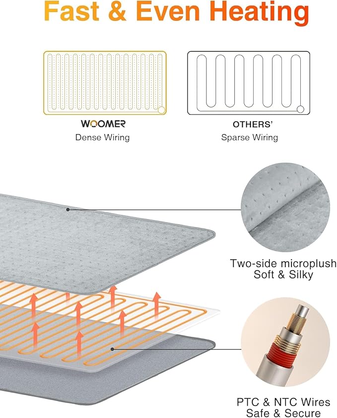 WOOMER Extra Large Heating Pad, Heat Pad - Image 5