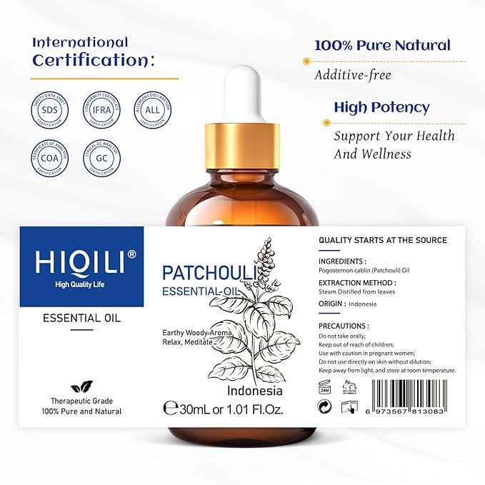 HIQILI Patchouli Essential Oil Organic, 100% Pure, - Image 7