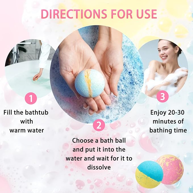 Bath Bombs Salt Balls, 18 Natural Handmade Bath Bomb Kit, Organic Bathbombs - Image 6