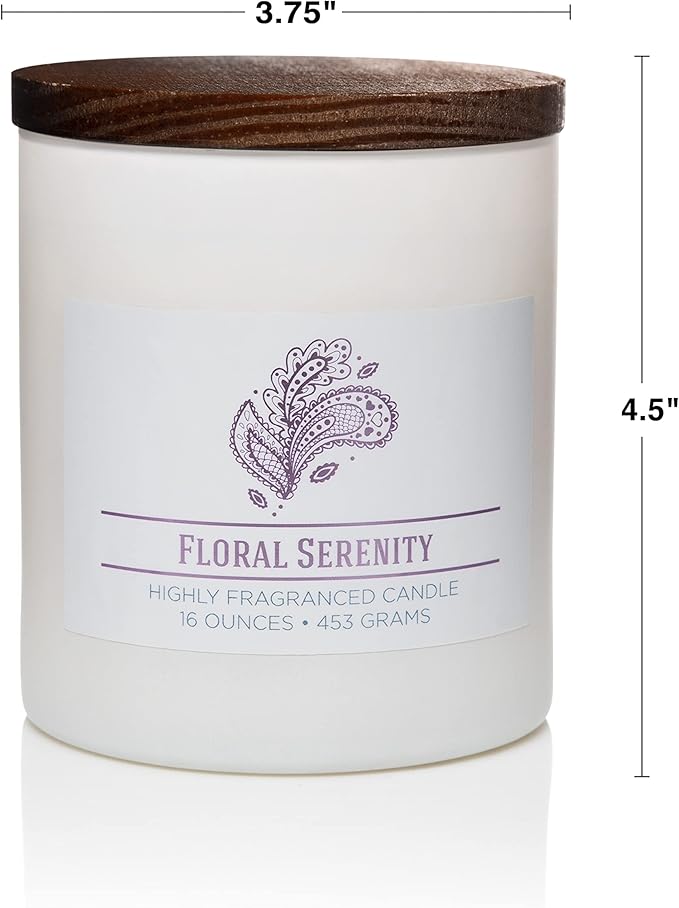 Carolina Floral Serenity Scented Candle, 16 oz Wellness Relaxing Aromatherapy - Image 6