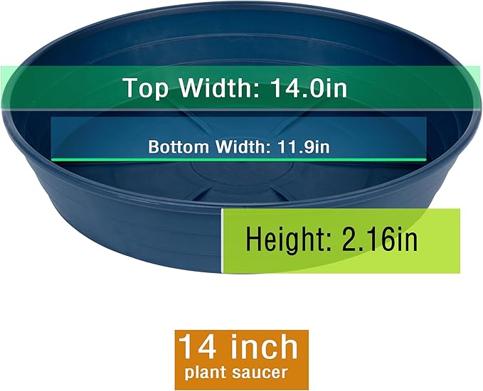 LWALRS Plant Saucer 14 Inch 4 Pack 6 8 10 12 14 16 18 20 25, Plastic Plant Trays - Image 2