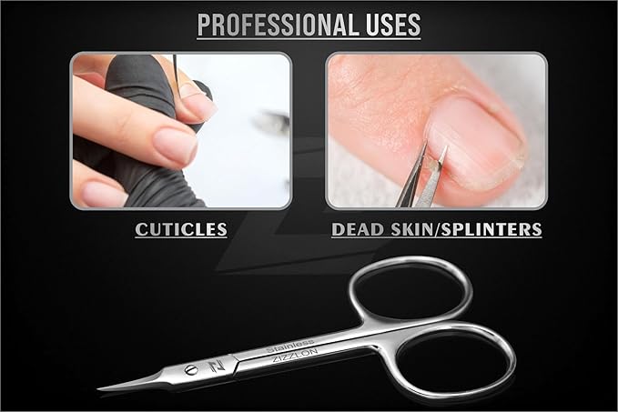 Cuticle Scissors Professional Extra Fine Curved Pointed Tip - Image 3