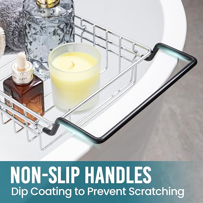 TAILI Bathtub Tray Table for Luxury Bath, Expandable Extra Wide Bthtub Caddy - Image 3