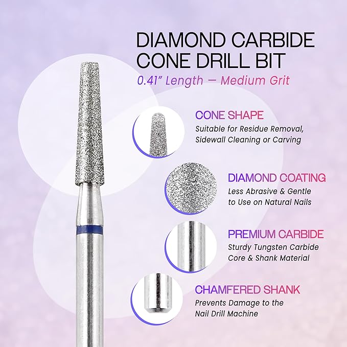 PANA 3/32" Diamond Carbide Cone Bit- Style 12, Medium Grit - Image 3