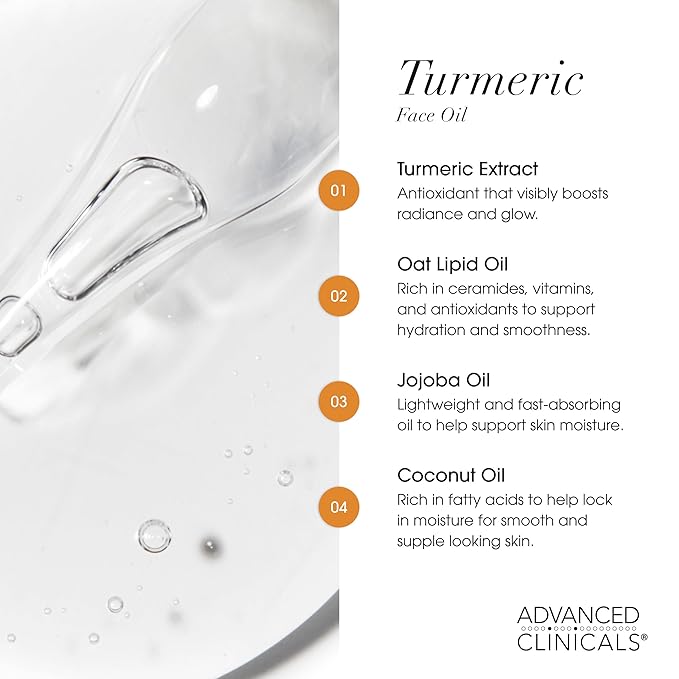 Advanced Clinicals Collagen Facial Serum + Turmeric Oil Face Serum Skin Care Set - Image 6
