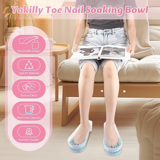 Yokilly Toe Nail Soaking Bowl, Shoe Design Foot Bath Soak Tub Bowl, Acetone - Image 5