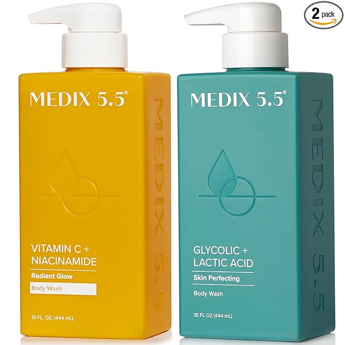 MEDIX Glycolic Acid + Lactic Acid Body Wash & Vitamin C Body Wash 2PC Skincare by Medix55