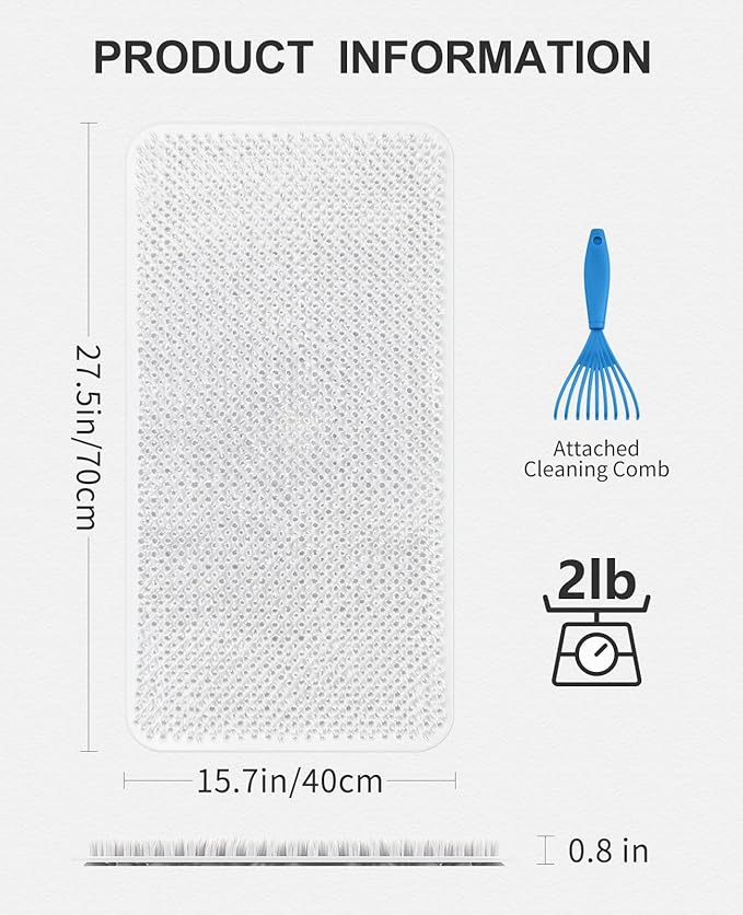 OTHWAY Non Slip Grassy Bathtub Mat : 27.5X15.7 inches Sturdy But Soft Bath - Image 4