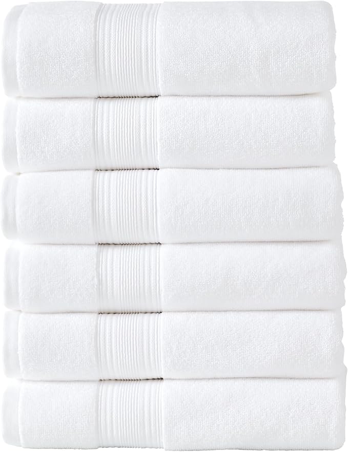 Modern Threads Hotel Collection 6-Pack 100% Ring Spun Cotton, Highly Absorbent by ModernThreads