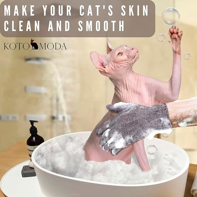 Sphynx Hairless Cats Bamboo Bath Gloves - Image 2