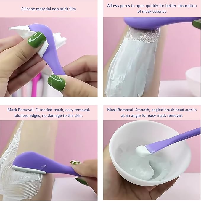 Premium Silicone Facial Cleansing Brush Combo 4pcs, Mask Applicator and - Image 4