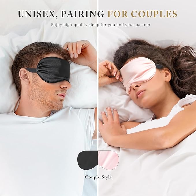 Eye Mask for Sleeping, 3 Pack Silk Sleep Masks for Women Men-Blindfold for - Image 6