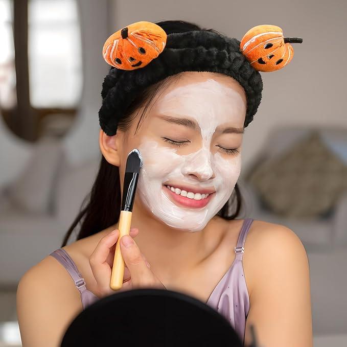 Spa Headband for Washing Face, 2 Pack Cute Halloween Hair Band for Shower Yoga - Image 6