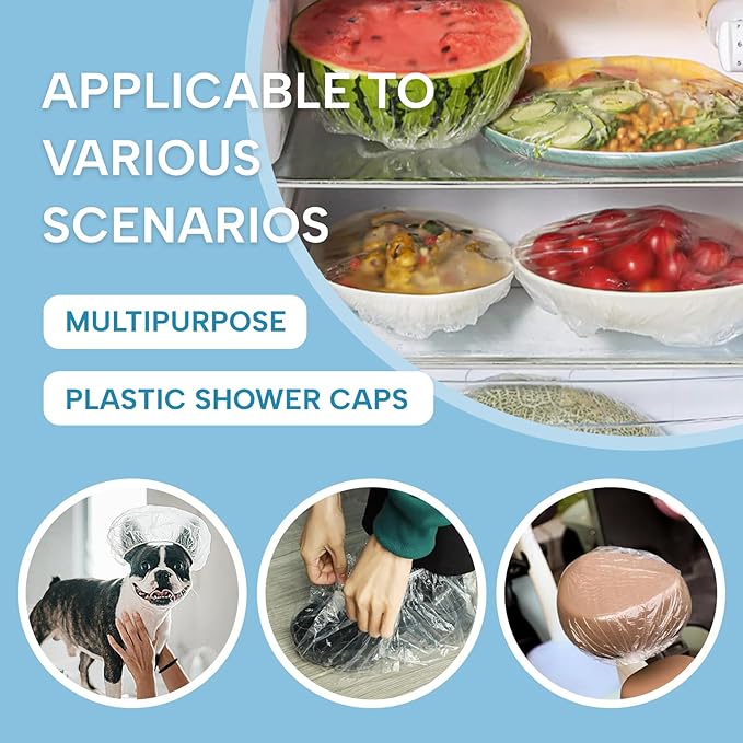 YIZIJIZI 50PCS Disposable Shower Caps, Large Thick Clear Waterproof Shower Cap - Image 5