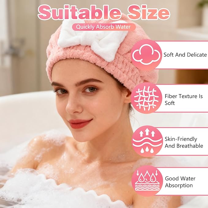 4Pcs Super Absorbent Hair Towel Wrap - Image 2