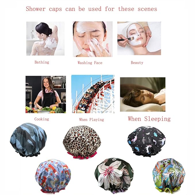 Shower Cap for Women, Hotel and Hair Salon … - Image 7
