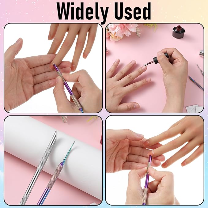 2 Pcs Cuticle Trimmer, Cuticle Remover Pusher Double head Nail Tool - Image 3