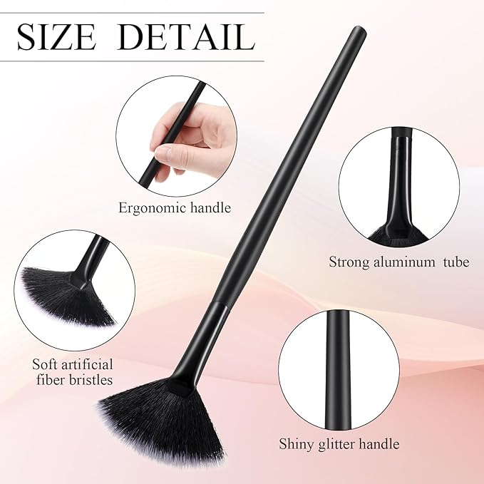 9 Pieces Facial Fan Mask Brushes, Soft Facial Applicator Brushes Tools - Image 3
