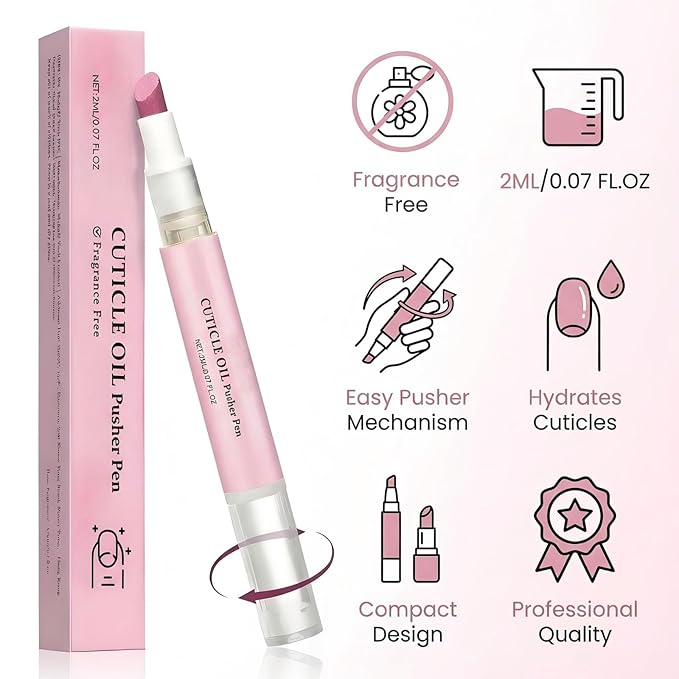Ceramic Cuticle Pusher & Nail Oil Pen, 2-in-1 Nail Care Tool - Image 2