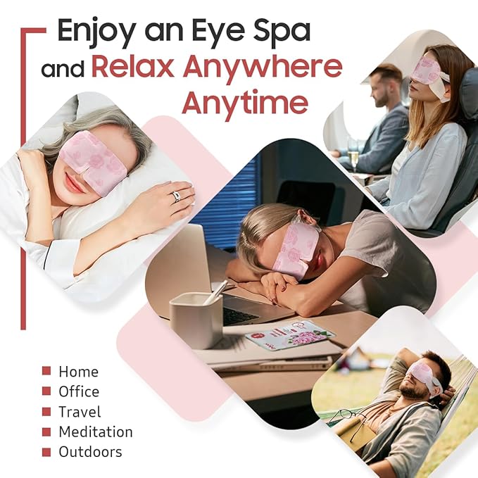 BeHoomi Steam Eye Mask, Self Heating Disposable SPA Warm Compress - Image 6