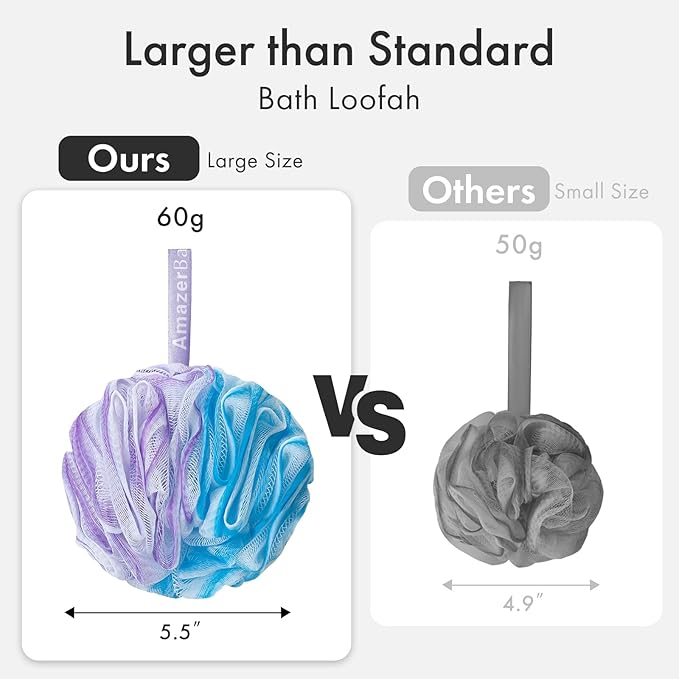 AmazerBath Loofah Sponge, Shower Loofah 75g/PCS - Image 5
