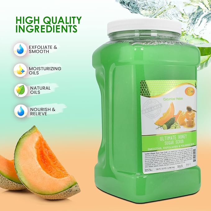 SPA REDI - Sugar Body Scrub, Cucumber Melon, 128 Oz, Exfoliating, Moisturizing - Image 5
