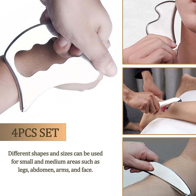 FeelFree Sport 4 in 1 Gua Sha Massage Scraping Tool Set-Muscle Scraper Tools - Image 2
