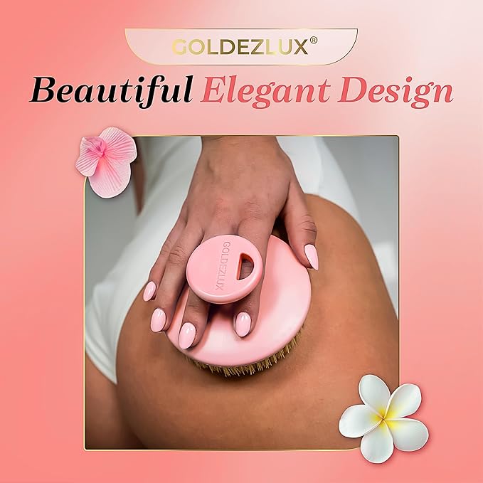 GOLDEZLUX® Dry Body Brush Cruelty-Free Firm Bristles Exfoliate Promote Smooth - Image 6