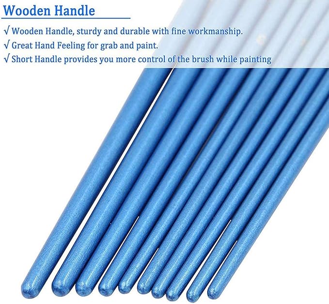 BOSOBO Pointed-Round Paint Brush, 4 Sets of 10 Pieces Fine Tip Nylon Hair - Image 5