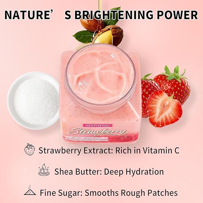 strawberry Body Scrub &Avocado Face & Body ScrubMoisturizing and Exfoliating - Image 3