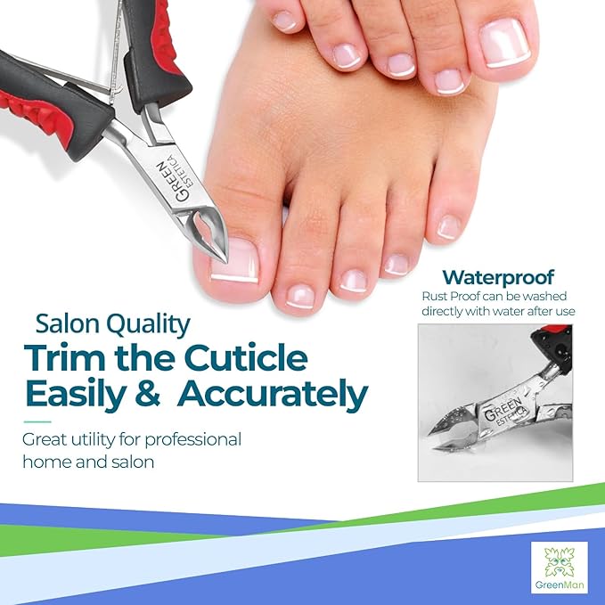 Cuticle Trimmer with Non-Slip Grip Handle Professional Stainless Steel Cuticle - Image 3