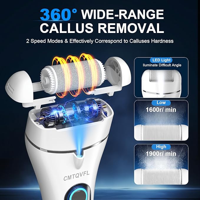 9.0 Upgrade Electric Foot Callus Remover CMTQVFL -【Removes 99.99% of Calluses - Image 3