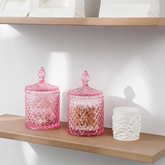 rejomiik 2 Pack Qtip Holder Glass Apothecary Jars - Image 4