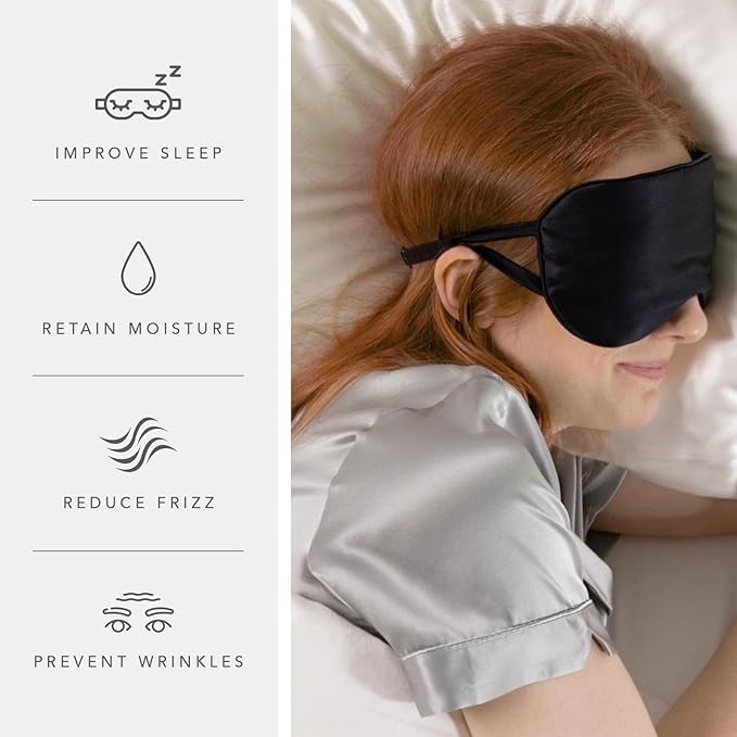 Fishers Finery 25 Momme Mulberry Silk Travel Sleep Mask |Adjustable Strap - Image 4