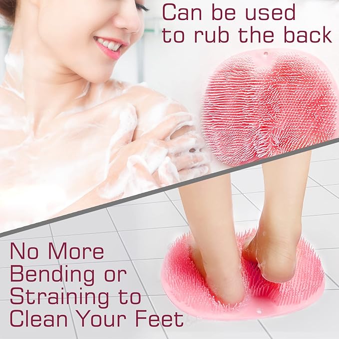 Shower Foot Scrubber Mat Back Washer Back Exfoliating Bath Wash Pad Wall - Image 3