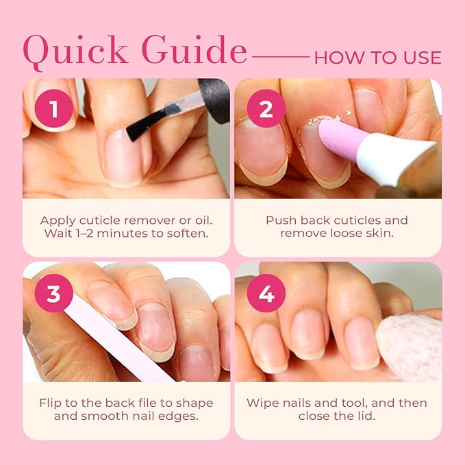 Ceramic Pusher Files for Nails, Manicure Fingernail Files - Image 5