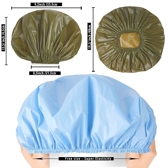 Jumbo Size Shower Cap 2 PCS Waterproof Shower Caps - Image 3