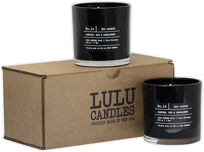 Lulu Candles | Jasmine, Oud & Sandalwood | Luxury Scented Soy Jar Candle | Hand - Image 4