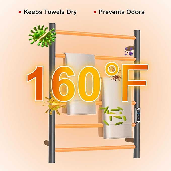 Heated Towel Racks for Bathroom, Wall Mounted Electric Towel Warmer Racks - Image 3