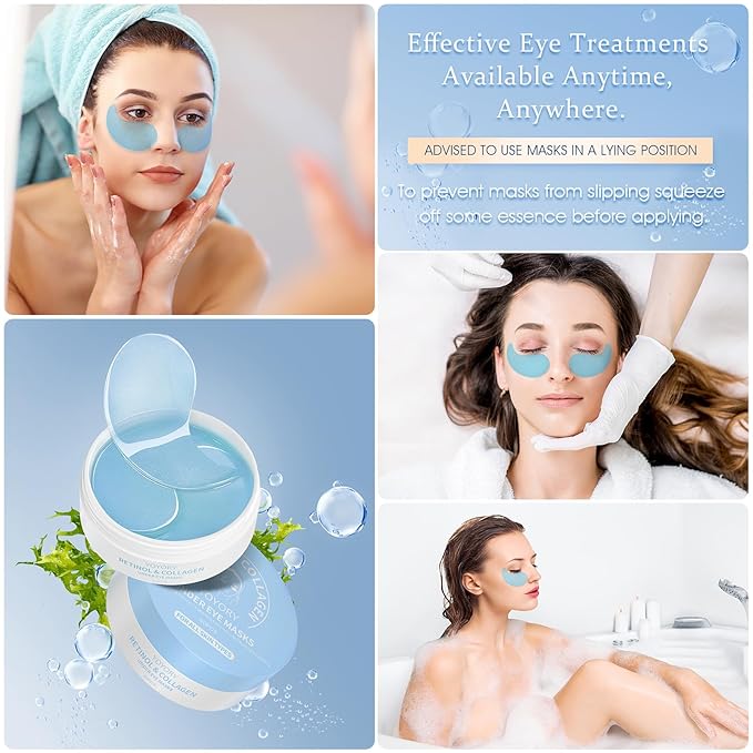 Under Eye Patches for Dark Circles & Puffy Eyes- 60 Hydrogel Eye Mask Patches - Image 3
