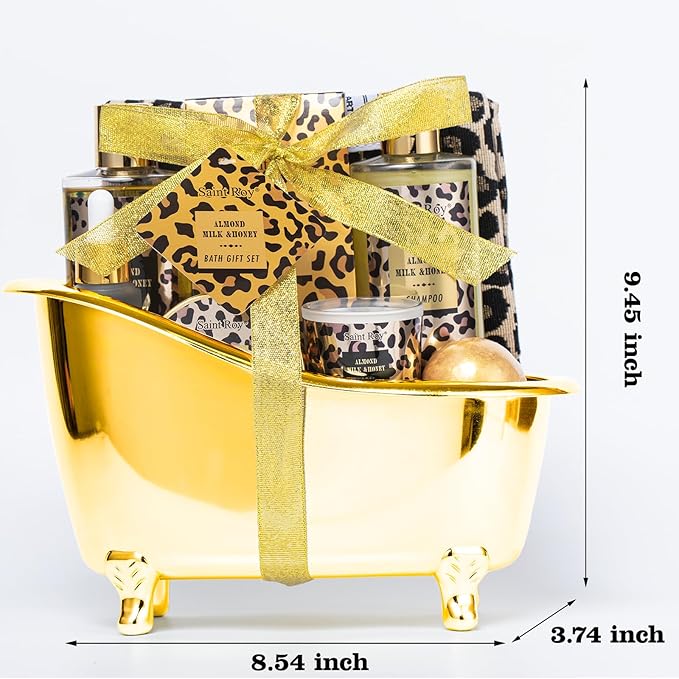 Spa Kit Gifts Basket for Women, Honey & Almond Bath & Body Gift Basket - Image 7