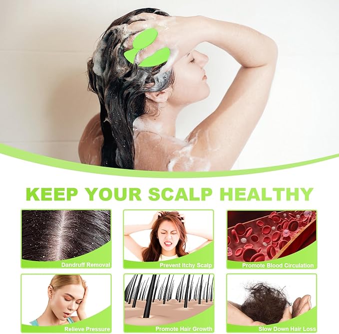 Meartchy Silicone Scalp Massager Shampoo Brush, Scalp Brush - Image 4