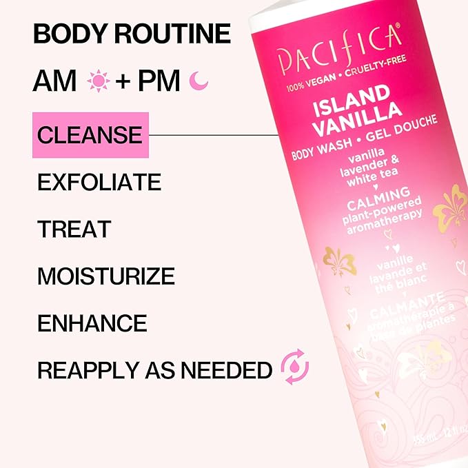 Pacifica Island Vanilla Body Wash Aloe + Hyaluronic Acid, Daily Cleansing - Image 12