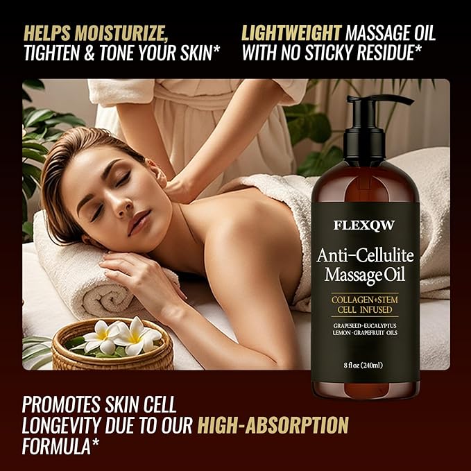 Anti Cellulite Massage Oil, Lymphatic Drainage Body Oil, Collagen Oil - Image 6