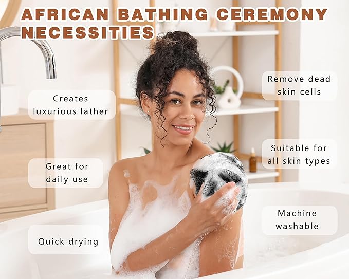 2 Pack African Net Sponge Exfoliating Body Scrubber Bath Sponge - Image 4