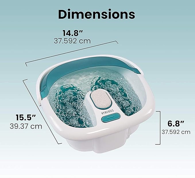 HoMedics Bubble Spa Elite Footbath, 2-in-1 Removable Pedicure Center, Toe-Touch - Image 7