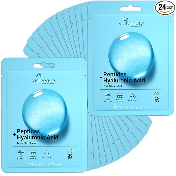 VIABEAUTY 24 Pack of Hyaluronic Acid Face Mask by Unknown